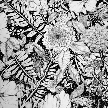 Painting titled "Floraison" by Saf'Art, Original Artwork, Acrylic