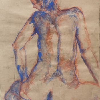 Drawing titled "Dénudé - Naked" by Marijo Ponce Fest, Original Artwork, Pastel