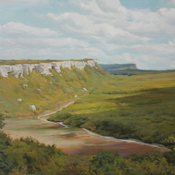 Painting titled ""Солнце в горах"" by Julia Sokolik, Original Artwork, Oil