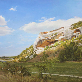 Painting titled ""Пещерный город"" by Julia Sokolik, Original Artwork, Oil