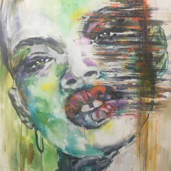 Painting titled "Slick" by Marie-Blanche Giannorsi, Original Artwork, Acrylic