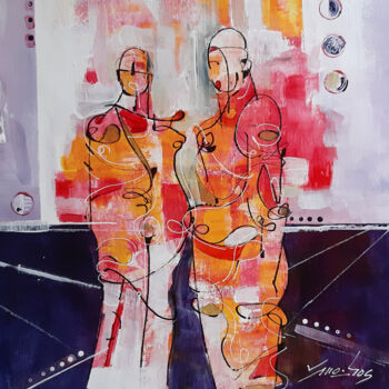 Painting titled "Pose 05" by Vitor Moinhos, Original Artwork, Acrylic