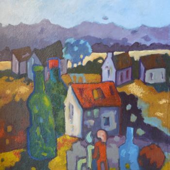 Peinture intitulée "couleur et dépendan…" par Evelyne Hervé, Œuvre d'art originale, Huile Monté sur Carton