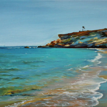 Painting titled "Пляж" by Julia Sokolik, Original Artwork, Oil