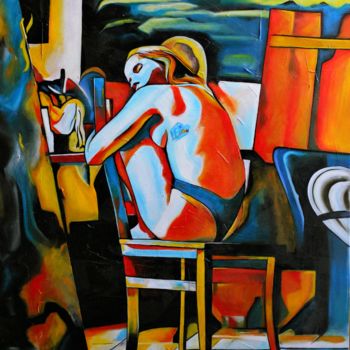 Painting titled "Seu Corpo, Suas Reg…" by Ks Green, Original Artwork, Oil Mounted on Wood Panel