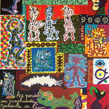 Peinture intitulée "NI.02 - Au pendule…" par Claude Le Roy, Œuvre d'art originale, Acrylique Monté sur Châssis en bois