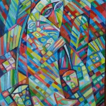 Painting titled "Every morning I mee…" by Igor Sem, Original Artwork, Oil Mounted on Wood Stretcher frame