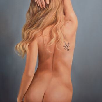 Painting titled "Peace" by Istvan Cene Gal, Original Artwork, Oil Mounted on Wood Stretcher frame