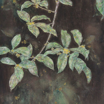 Painting titled "桂花香袭来" by Qiao Mu, Original Artwork, Wax