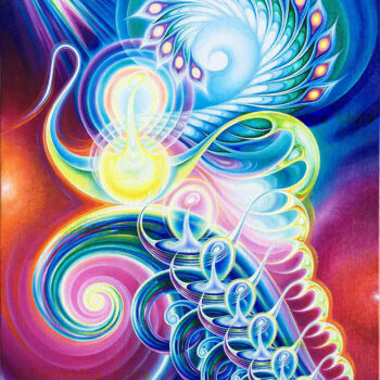 Malerei mit dem Titel "Wave "RESONANCE"" von Lidia Belyasin, Original-Kunstwerk, Öl Auf Karton montiert