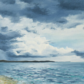 Painting titled "Море в Хорватии" by Igor Makeev, Original Artwork, Oil