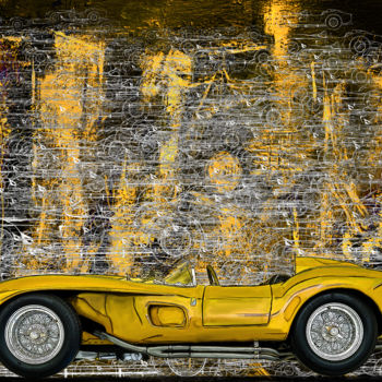 Arts numériques intitulée "250 testa rossa yel…" par Denis Poutet, Œuvre d'art originale, Peinture numérique