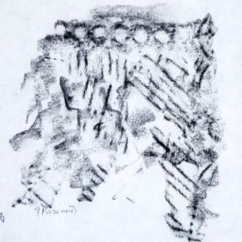 Painting titled "Empreinte 4" by Jacqueline Pascaud, Original Artwork, Charcoal