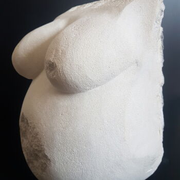 Sculpture titled "Attente" by Mylène Cg, Original Artwork, Stone