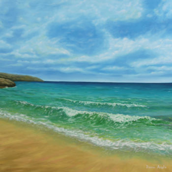 Pintura intitulada "Sandy Beach" por Dinara Aristo, Obras de arte originais, Óleo