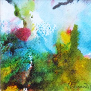 Peinture intitulée "Monotype 13" par Jacqueline Pascaud, Œuvre d'art originale, Encre Monté sur Autre panneau rigide