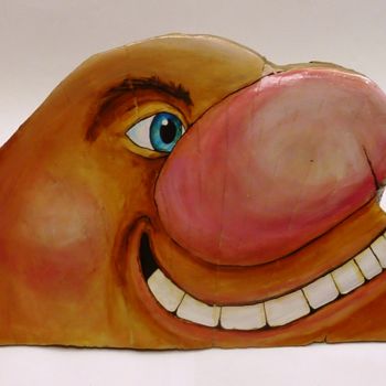 Sculpture titled "Une pointe de perso…" by René Blanchet, Original Artwork, Wood