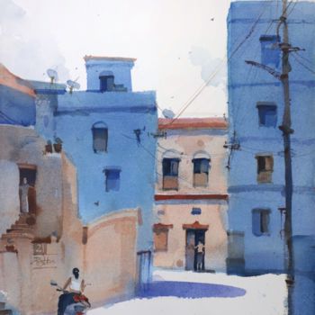 Painting titled "Lunch time sun shin…" by Prashant Prabhu, Original Artwork, Watercolor