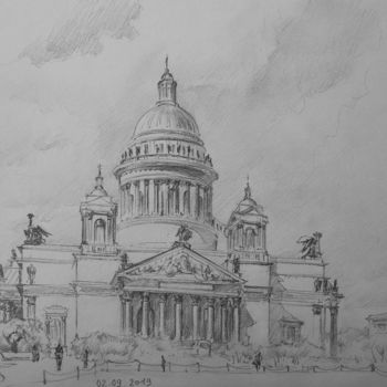 Drawing titled "Исаакиевский собор." by Dmitry Veltishchev, Original Artwork, Pencil