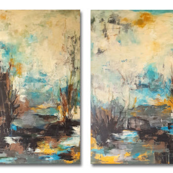Painting titled "Holiday mood" by Iulia Paun, Original Artwork, Acrylic Mounted on Wood Stretcher frame