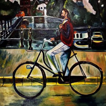 Pittura intitolato "Don Q of Amsterdam" da Michael Kent, Opera d'arte originale, Olio