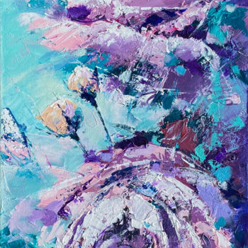 Painting titled "Pink Blossoming Flo…" by Irina Rumyantseva, Original Artwork, Acrylic