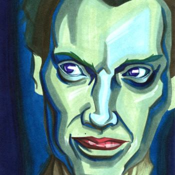 Zeichnungen mit dem Titel "Feeling blue" von Polina Loban, Original-Kunstwerk, Marker