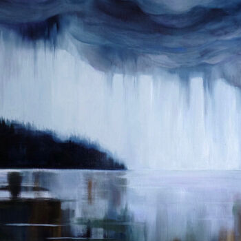 Painting titled "Morning Mizzle" by Dawn Rodger, Original Artwork, Oil
