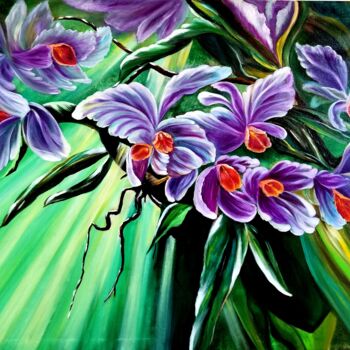 Malerei mit dem Titel "orchids" von Svetlana Kunegina, Original-Kunstwerk, Öl
