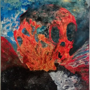 Peinture intitulée "Le souffle de l'enf…" par Fabrice Ycard, Œuvre d'art originale, Huile Monté sur Châssis en bois