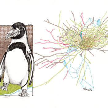 Disegno intitolato "Earth, life, nest,…" da Arjan Winkelaar, Opera d'arte originale, Inchiostro