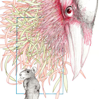 Disegno intitolato "I felt it approachi…" da Arjan Winkelaar, Opera d'arte originale, Inchiostro