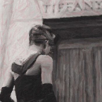 Ζωγραφική με τίτλο "Breakfast at Tiffan…" από Ievgeniia Bidiuk, Αυθεντικά έργα τέχνης, Παστέλ