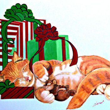 제목이 "029-Sleeping Cat an…"인 미술작품 Clement Tsang로, 원작, 기름