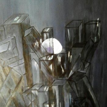 Ζωγραφική με τίτλο "À la dérive" από Romuald, Αυθεντικά έργα τέχνης, Ακρυλικό Τοποθετήθηκε στο Ξύλινο φορείο σκελετό