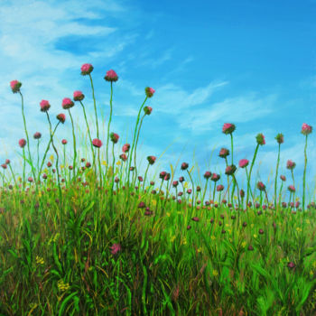 Ζωγραφική με τίτλο "In the fields of fl…" από Dinara Aristo, Αυθεντικά έργα τέχνης, Λάδι