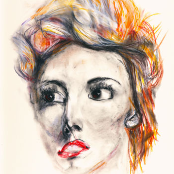 Tekening getiteld "beautè jeune" door Babett Landsberger, Origineel Kunstwerk, Pastel