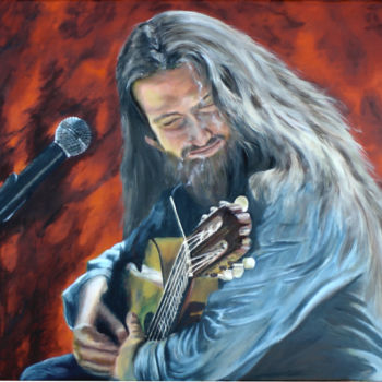 Painting titled "Listen to my song" by Štefan Hangácsi, Original Artwork, Oil