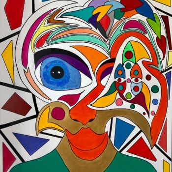 Peinture intitulée "Golden smile" par Philippe Seigle, Œuvre d'art originale, Acrylique