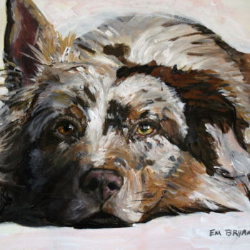 Painting titled "sam" by Em Bryant, Original Artwork, Acrylic