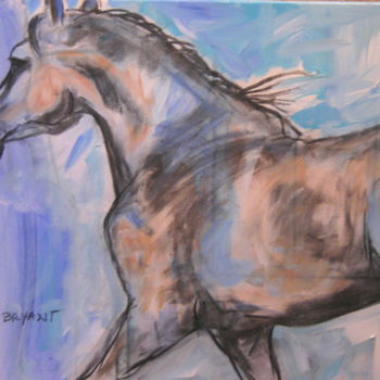 Painting titled "cheval couleurs du…" by Em Bryant, Original Artwork, Acrylic