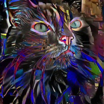 Digital Arts με τίτλο "Arfy, cat - Mix med…" από L.Roche, Αυθεντικά έργα τέχνης, Ακρυλικό