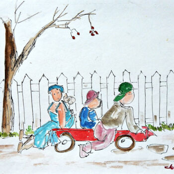 제목이 "F-Children Playing…"인 미술작품 Clement Tsang로, 원작, 수채화