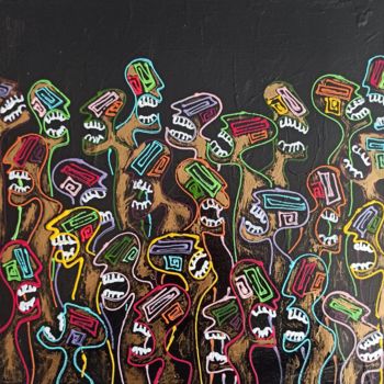 Peinture intitulée "Nématoïdes des plai…" par Delphine Dessein, Œuvre d'art originale, Acrylique