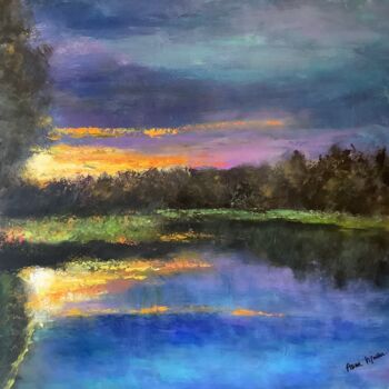 Peinture intitulée "Une soirée douce" par Anne Vignau, Œuvre d'art originale, Acrylique