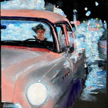 Pintura titulada "Night Moves" por Larry Aarons, Obra de arte original, Oleo Montado en Otro panel rígido