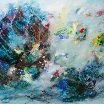 Pittura intitolato "L'Epave" da Navema, Opera d'arte originale, Acrilico Montato su Telaio per barella in legno