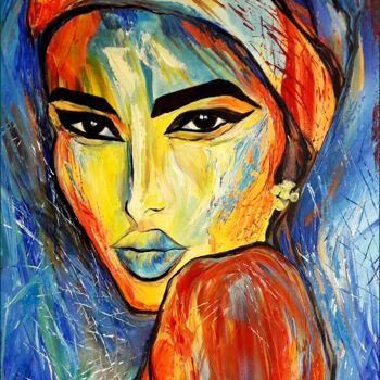 Painting titled "Enchanting Look" by Ibolya Való, Original Artwork, Acrylic