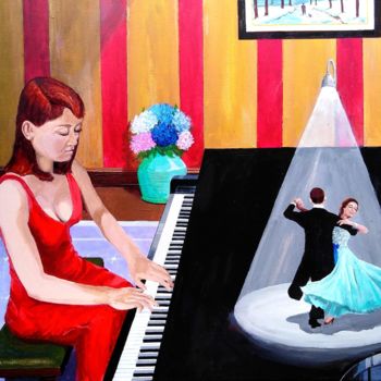 Painting titled "La valse" by Henri Sacchi, Original Artwork, Acrylic