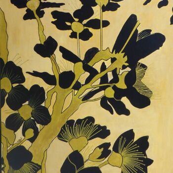 Schilderij getiteld "Fleurs sauvages" door Brigitte Jeanneau Bonnet, Origineel Kunstwerk, Acryl